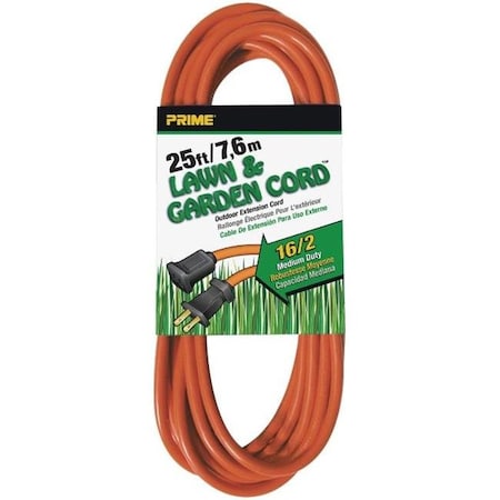 Prime Prime EC481625 Orange Extension Cord; 25 ft. EC481625